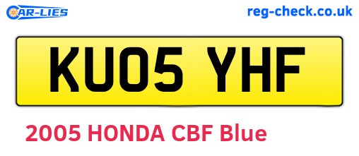 KU05YHF are the vehicle registration plates.