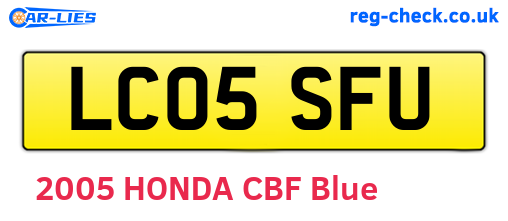 LC05SFU are the vehicle registration plates.