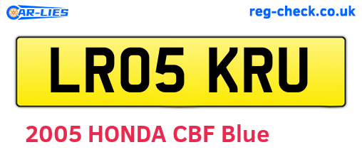 LR05KRU are the vehicle registration plates.