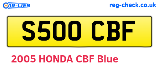 S500CBF are the vehicle registration plates.