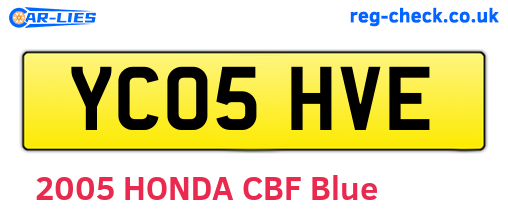 YC05HVE are the vehicle registration plates.
