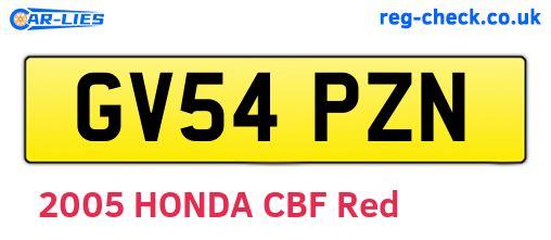 GV54PZN are the vehicle registration plates.