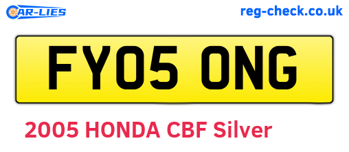 FY05ONG are the vehicle registration plates.