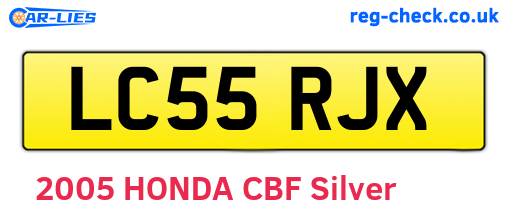 LC55RJX are the vehicle registration plates.