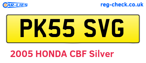 PK55SVG are the vehicle registration plates.