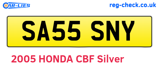 SA55SNY are the vehicle registration plates.