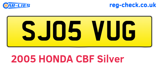 SJ05VUG are the vehicle registration plates.