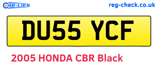 DU55YCF are the vehicle registration plates.