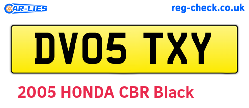 DV05TXY are the vehicle registration plates.