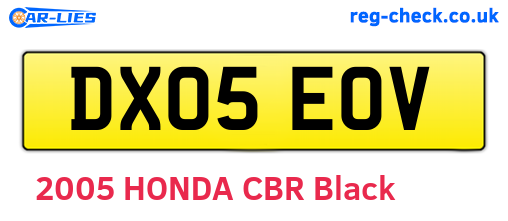 DX05EOV are the vehicle registration plates.