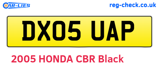 DX05UAP are the vehicle registration plates.