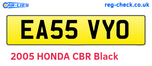 EA55VYO are the vehicle registration plates.