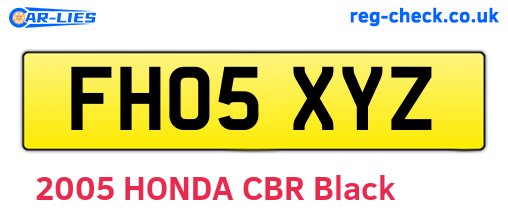 FH05XYZ are the vehicle registration plates.