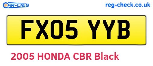 FX05YYB are the vehicle registration plates.