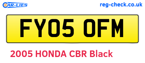 FY05OFM are the vehicle registration plates.