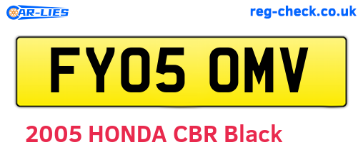FY05OMV are the vehicle registration plates.