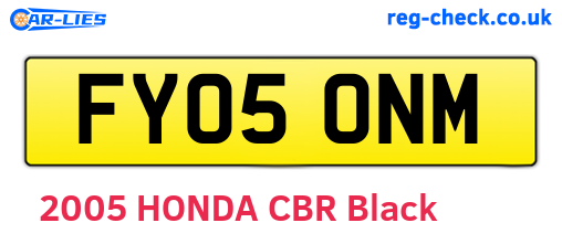 FY05ONM are the vehicle registration plates.