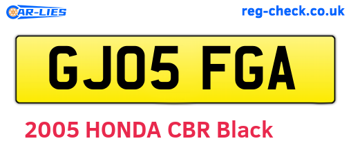 GJ05FGA are the vehicle registration plates.
