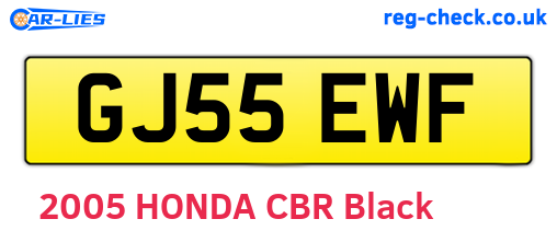 GJ55EWF are the vehicle registration plates.