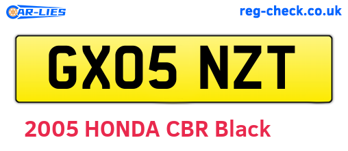 GX05NZT are the vehicle registration plates.