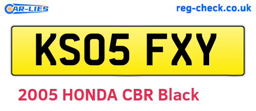 KS05FXY are the vehicle registration plates.