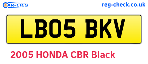 LB05BKV are the vehicle registration plates.