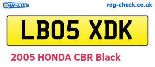 LB05XDK are the vehicle registration plates.