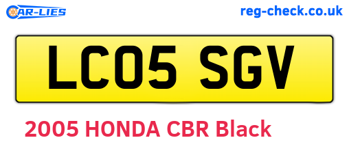 LC05SGV are the vehicle registration plates.
