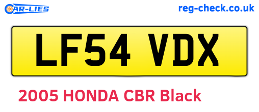 LF54VDX are the vehicle registration plates.