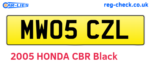 MW05CZL are the vehicle registration plates.