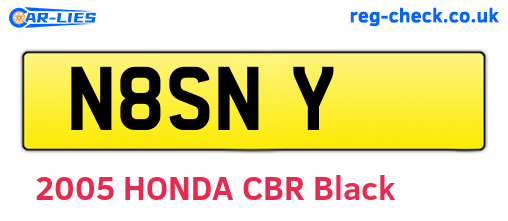 N8SNY are the vehicle registration plates.