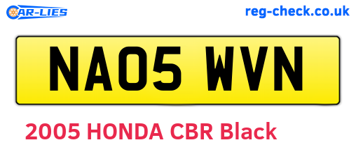 NA05WVN are the vehicle registration plates.
