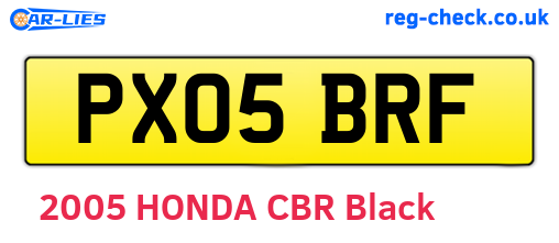 PX05BRF are the vehicle registration plates.