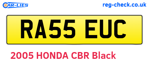 RA55EUC are the vehicle registration plates.