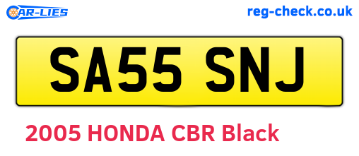 SA55SNJ are the vehicle registration plates.