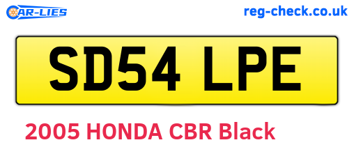 SD54LPE are the vehicle registration plates.