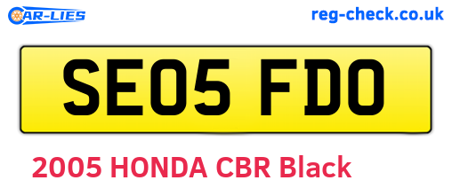 SE05FDO are the vehicle registration plates.