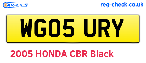 WG05URY are the vehicle registration plates.