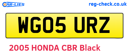WG05URZ are the vehicle registration plates.