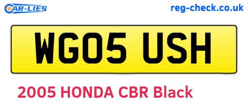 WG05USH are the vehicle registration plates.