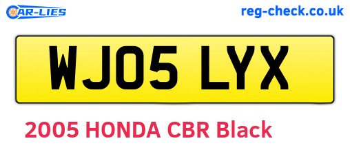 WJ05LYX are the vehicle registration plates.