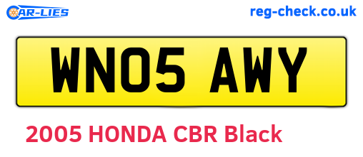 WN05AWY are the vehicle registration plates.