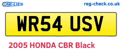 WR54USV are the vehicle registration plates.