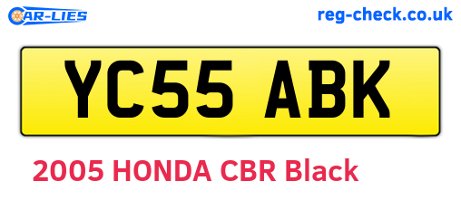 YC55ABK are the vehicle registration plates.