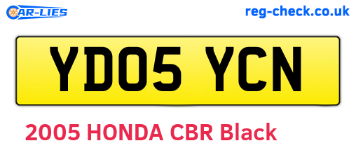 YD05YCN are the vehicle registration plates.