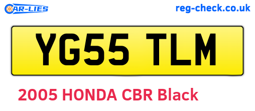 YG55TLM are the vehicle registration plates.