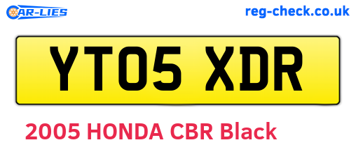 YT05XDR are the vehicle registration plates.
