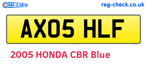 AX05HLF are the vehicle registration plates.