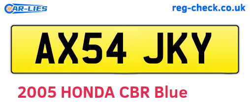 AX54JKY are the vehicle registration plates.