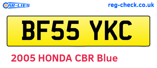 BF55YKC are the vehicle registration plates.